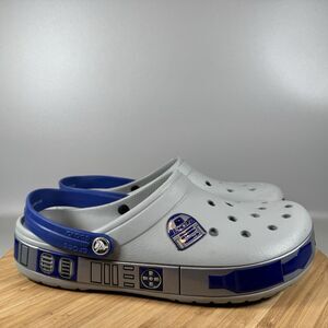 S Crocs Crocband R2-D2 Clog Mens 9 Womens 11 Grey Blue Star‎ Wars